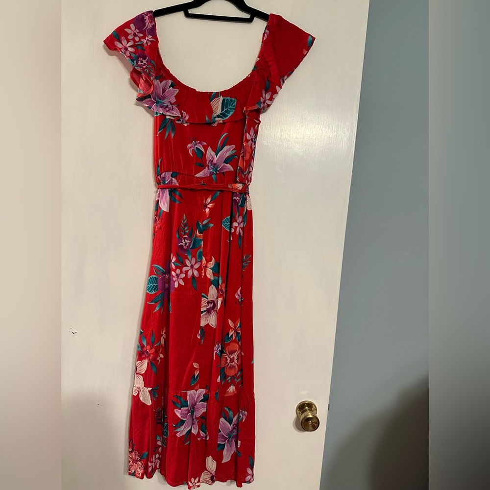 Old Navy, floral midi dress with tie, size M - Picture 2 of 2